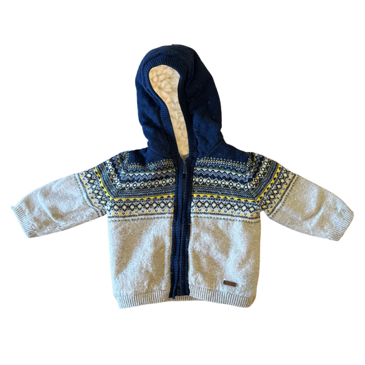 Mayoral Fair Isle Sweater Sherpa Jacket